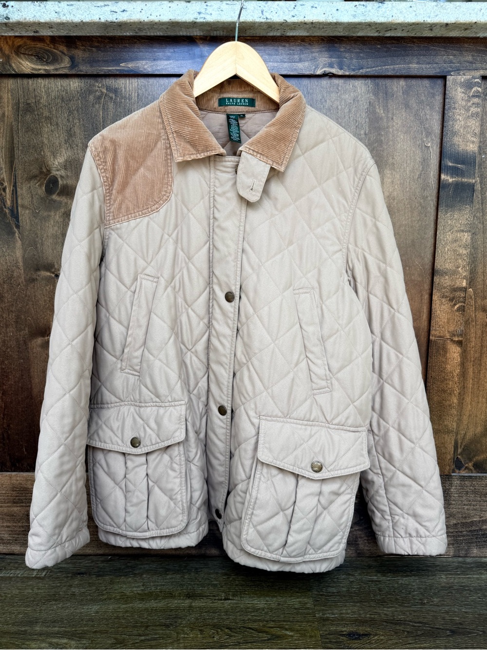 Lauren Ralph Lauren| Quilted Jacket| Women’s XL| Corduroy Collar| Utility